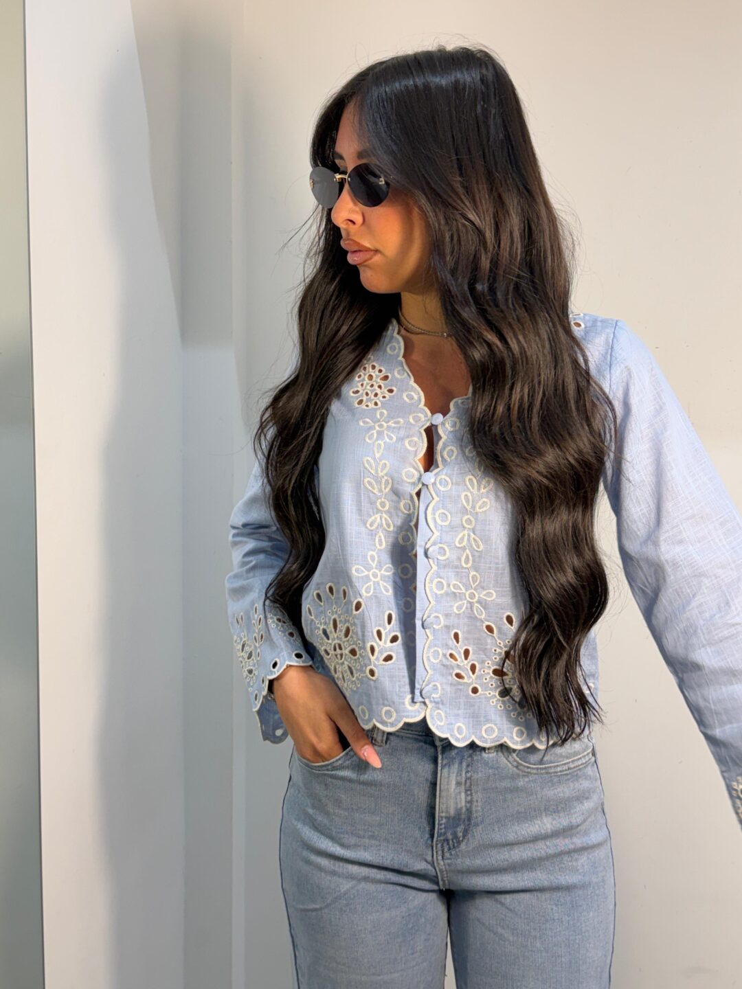 CAMICIA POSITANO AZZURRA