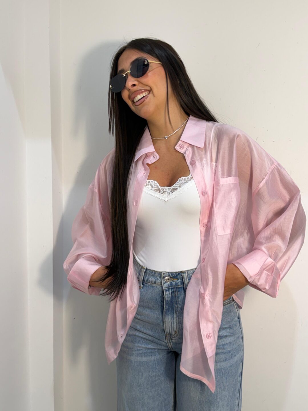 CAMICIA SATIN ROSA