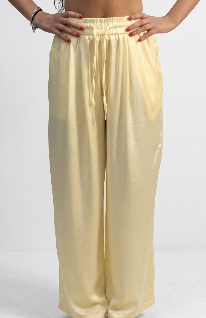 PANTALONE SATIN GIALLO