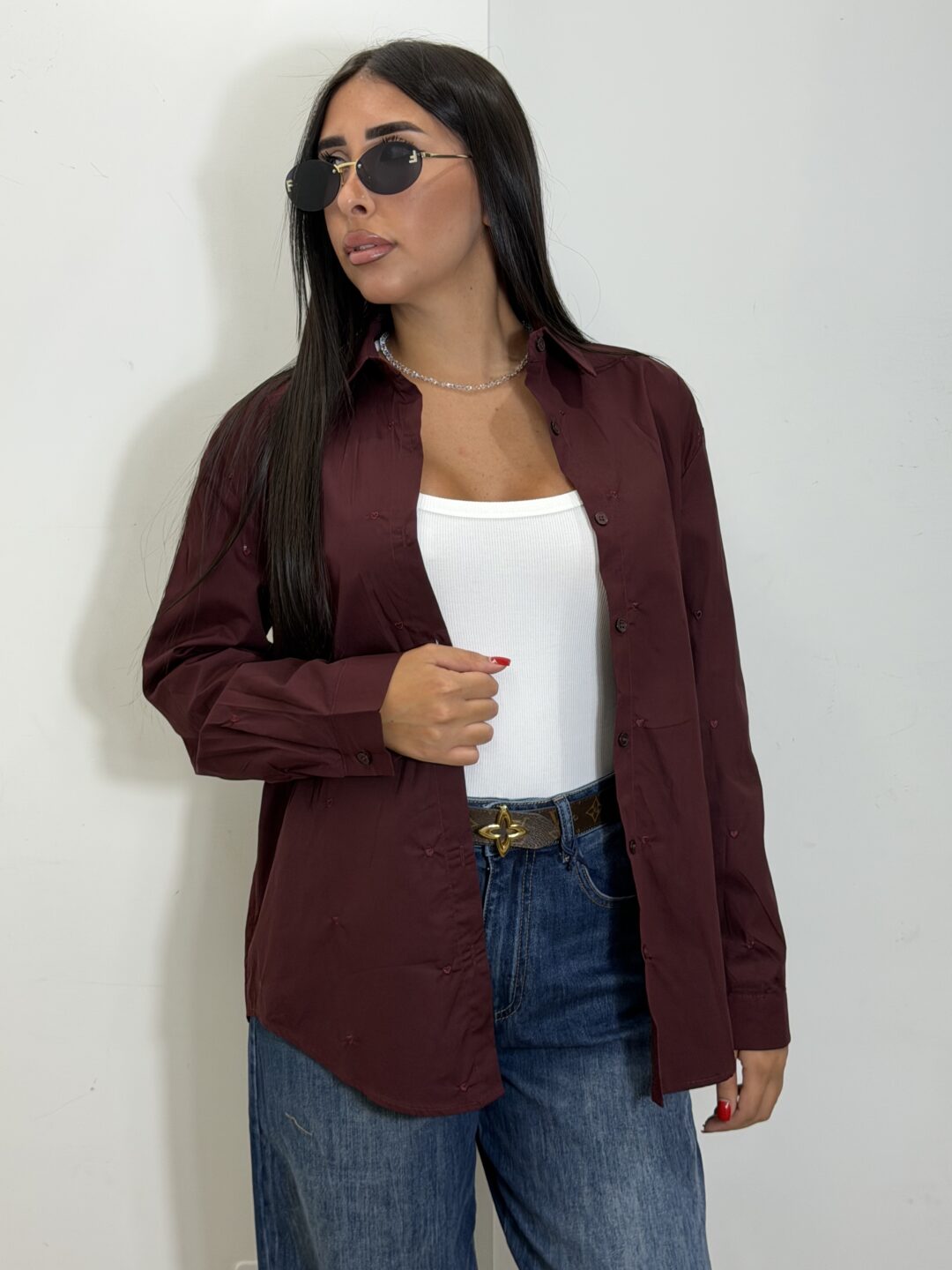 CAMICIA LOVE BORDEAUX
