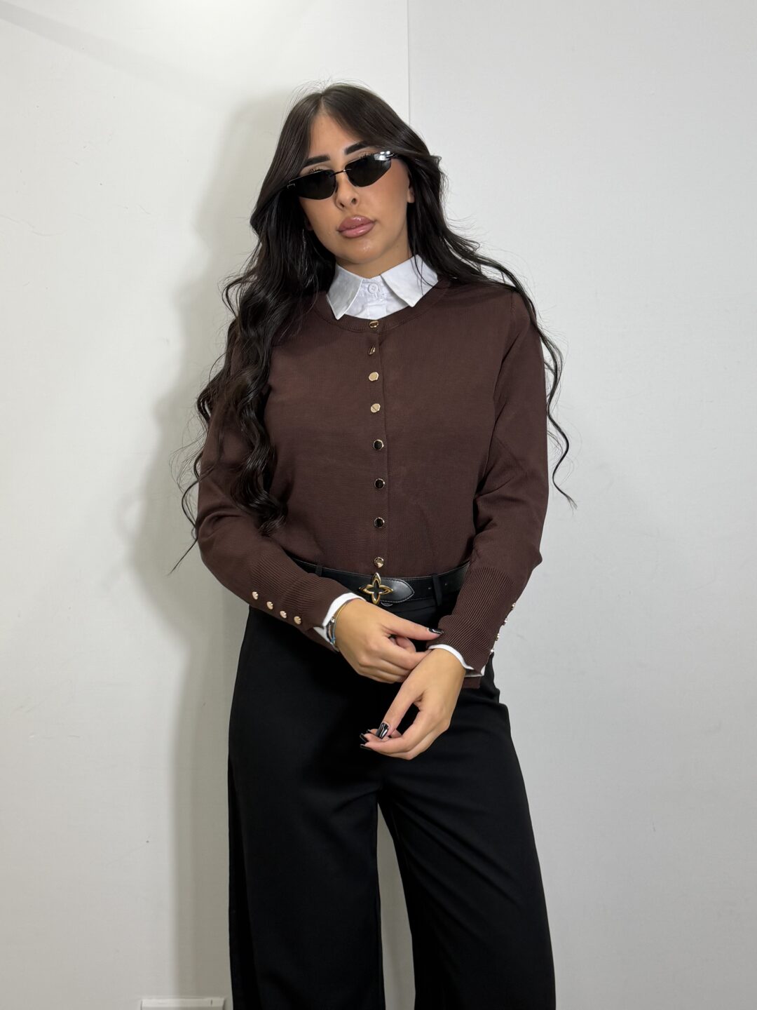 CARDIGAN ROBY MARRONE